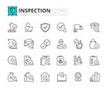 Line icons about inspection. Pixel perfect 64x64 and editable stroke