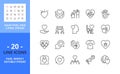 Line icons about love. Pixel perfect 64x64 and editable stroke