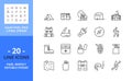 Line icons about outdoor - camping. Pixel perfect 64x64 and editable stroke