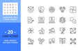 Line icons about partnership. Business concept. Pixel perfect 64x64 and editable stroke Royalty Free Stock Photo