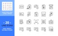 Line icons about passport and id card. Pixel perfect 64x64 and editable stroke
