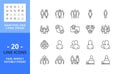 Line icons about people. Pixel perfect 64x64 and editable stroke Royalty Free Stock Photo