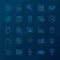 Line Icons Program Coding Royalty Free Stock Photo