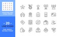 Line icons about rewards. Pixel perfect 64x64 and editable stroke Royalty Free Stock Photo