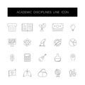 Line icons set. Academic disciplines pack.