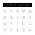 Line icons set. Artificial intelligence pack. Royalty Free Stock Photo