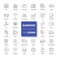 Line icons set. Banking