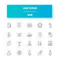 Line icons set. Bar Royalty Free Stock Photo