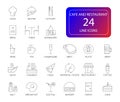 Line icons set. Cafe and Restourant pack.