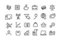 Line icons set. Collection vector black outline logo for mobile apps web or site design Royalty Free Stock Photo