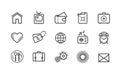 Line icons set. Collection vector black outline logo for mobile apps web or site design Royalty Free Stock Photo