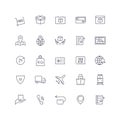 Line icons set. Delivery pack. Vector batch