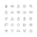 Line icons set. Delivery pack. Vector illustration