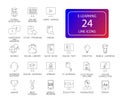 Line icons set. E-learning pack. Royalty Free Stock Photo