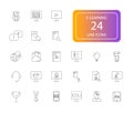 Line icons set. E-learning pack. Royalty Free Stock Photo
