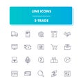 Line icons set. E-trade