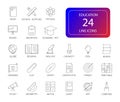 Line icons set. Education pack.