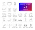 Line icons set. Electronic and Device pack. Royalty Free Stock Photo