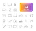 Line icons set. Electronic and Device pack. Royalty Free Stock Photo