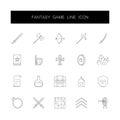 Line icons set. Fantasy game pack. Vector Royalty Free Stock Photo