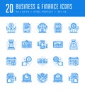 Line icons set. Flat thin linear stroke vector Business concepts. Royalty Free Stock Photo