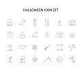 Line icons set. Halloween pack.