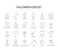 Line icons set. Halloween pack.