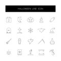 Line icons set. Halloween pack