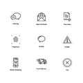 9 line icons Royalty Free Stock Photo
