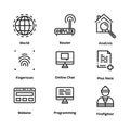 9 line icons Royalty Free Stock Photo
