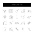 Line icons set. Hobby pack. Royalty Free Stock Photo