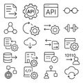 API Integration Line Icons Set â Data Exchange, Cloud Computing, Web Services and Automation Symbols Royalty Free Stock Photo