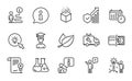 Line icons set. Included icon as Calendar, Energy, Creative idea. Vector