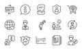 Line icons set. Included icon as Corrupted file, Edit person, Human resources. Vector