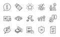 Line icons set. Included icon as Customer satisfaction, Throw hats, Music book. Vector Royalty Free Stock Photo