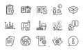 Line icons set. Included icon as Engineering documentation, Documents, Reject checklist. Vector