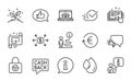 Line icons set. Included icon as Password encryption, Technical documentation, Checkbox. Vector