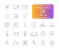 Line icons set. Internet of Things pack. Royalty Free Stock Photo