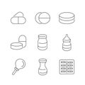 Line Icons Set Of Medical Pharmacist Icons