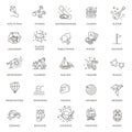 Hobbies and interest detailed line icons set in modern line icon style Royalty Free Stock Photo