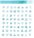 Hobbies and interest detailed line icons set in modern line icon style Royalty Free Stock Photo