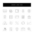 Line icons set. Money pack. Vector illustration