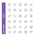 Line icons set. Music Royalty Free Stock Photo