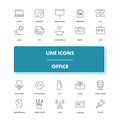 Line icons set. Office Royalty Free Stock Photo