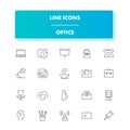 Line icons set. Office Royalty Free Stock Photo