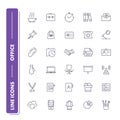 Line icons set. Office. Royalty Free Stock Photo