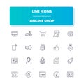 Line icons set. Online Shop