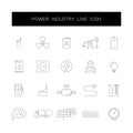 Line icons set. Power industry pack. Vector illustration Royalty Free Stock Photo