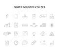 Line icons set. Power industry pack.
