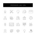 Line icons set. Profession pack. Royalty Free Stock Photo